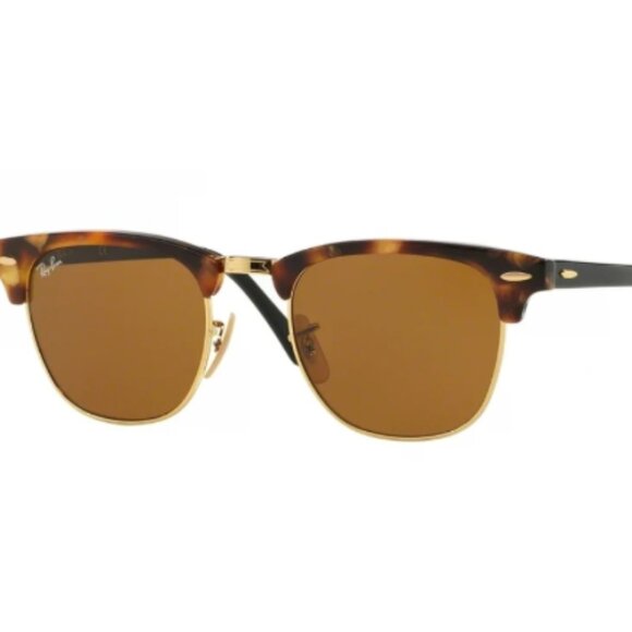 Ray-Ban Clubmaster RB 3016 1160 Gold and Tortoise Sunglasses - Picture 1 of 11